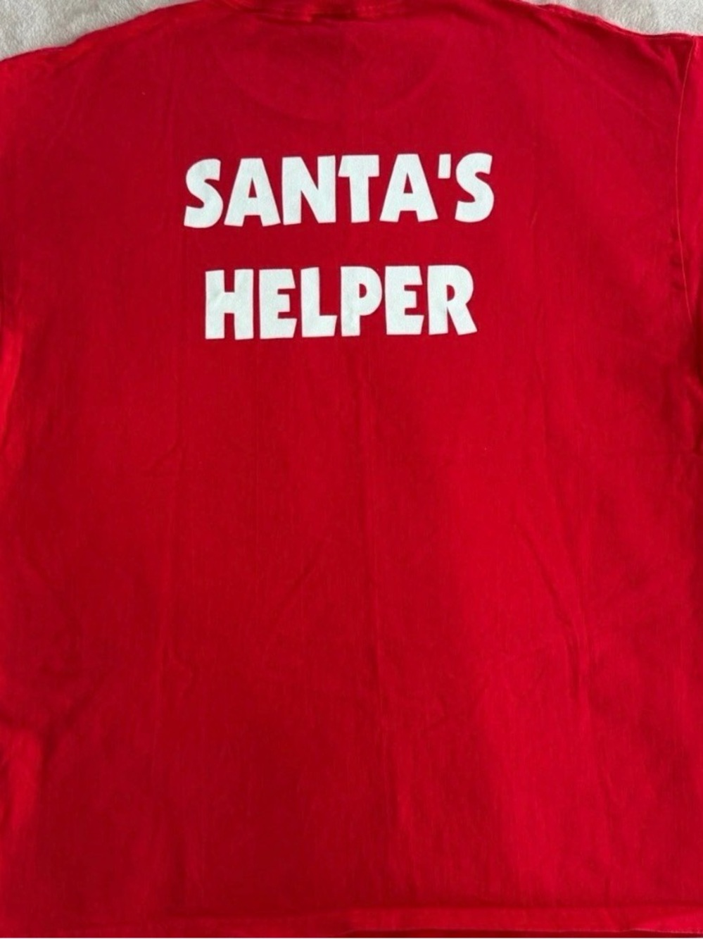 Hanes Comfort-T Santa's Helper Graphic Print Red Men's XL Short Sleeve T-Shirt - Picture 6 of 7